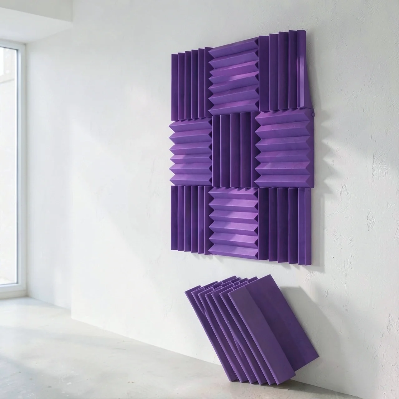 Панель акустическая фиолетовая огнестойкая 50x50x2.5 с клеем