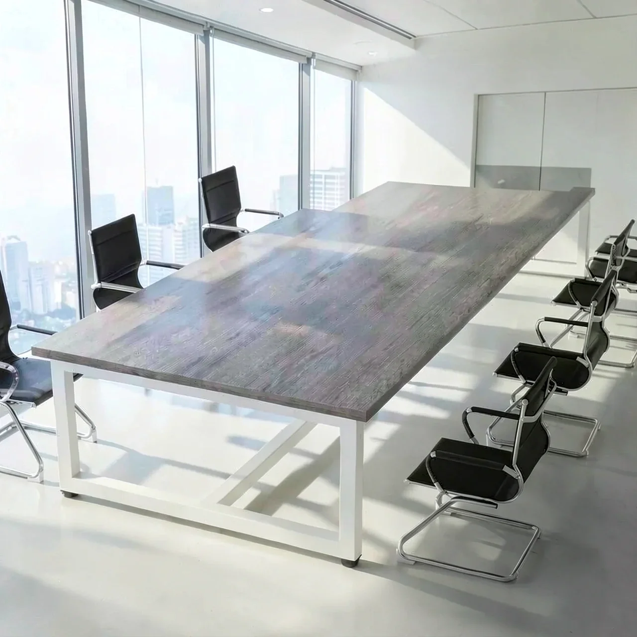 Конференц-стол серый дуб 120x120