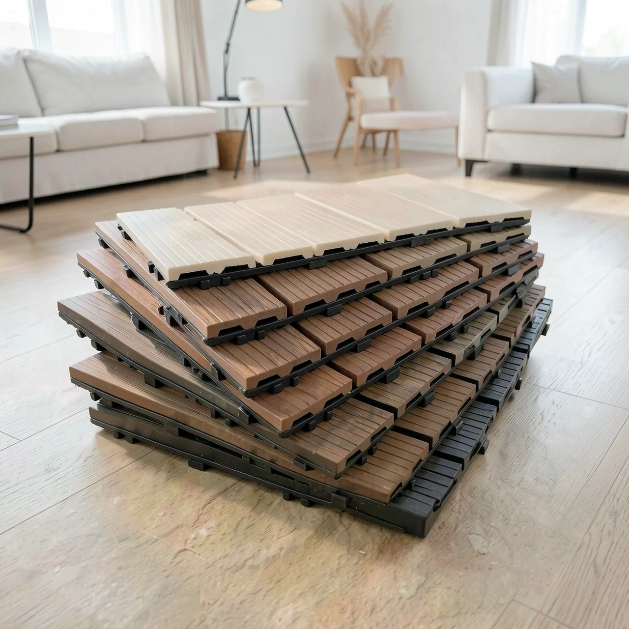 Декинг ДПК коричневый тиснение 60x30