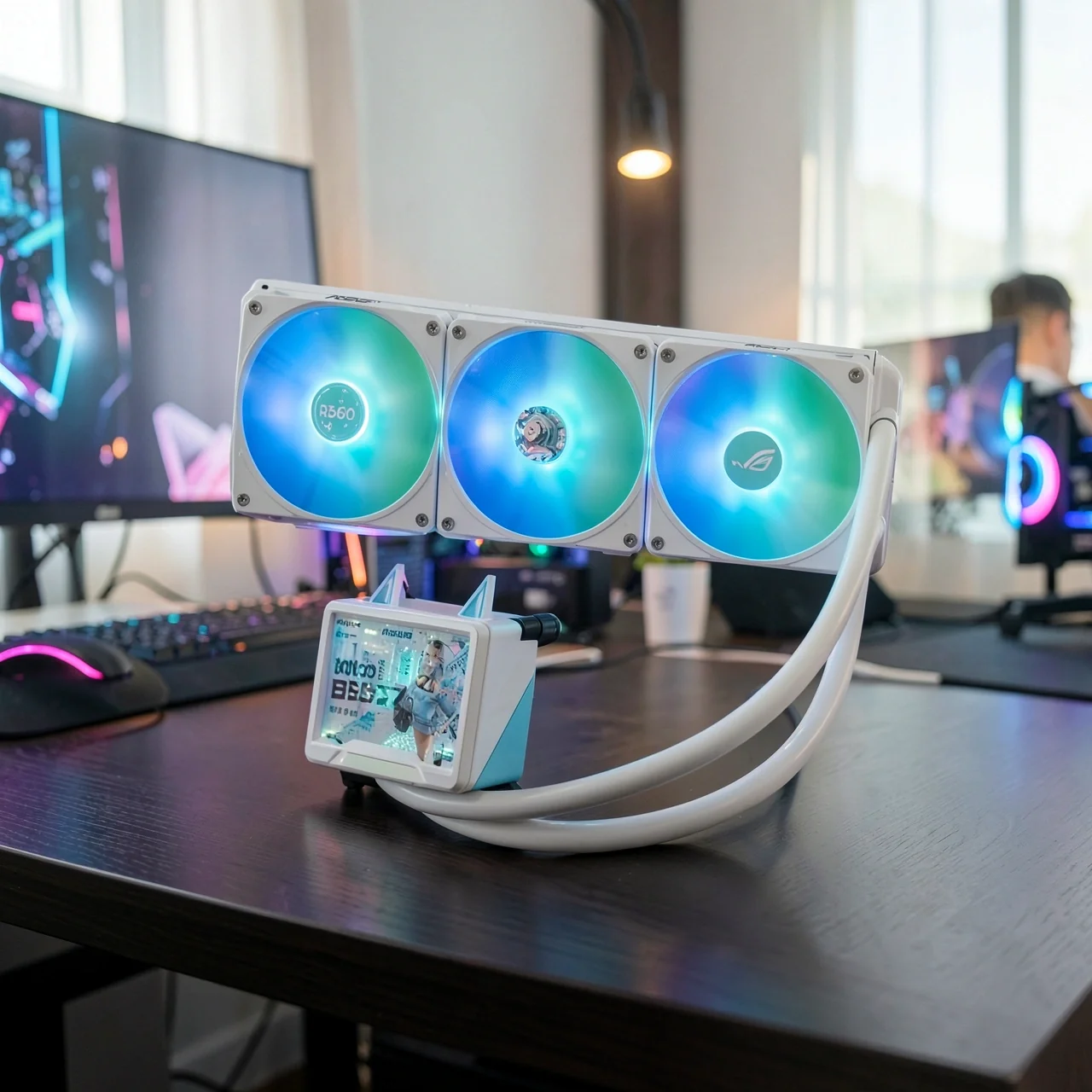 СЖО ASUS ROG Strix Ryujin II 360 ARGB LCD белый комплект Sun God и БП Thor III 1200W