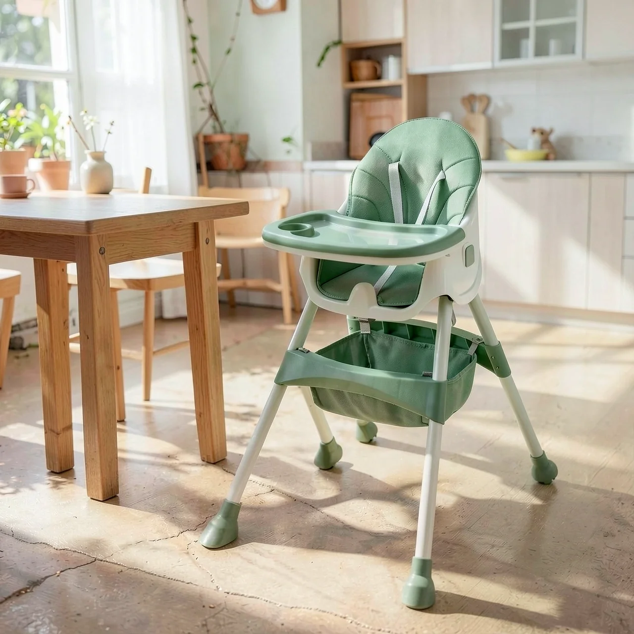 Детский стульчик Bates Babies авокадо с колесами