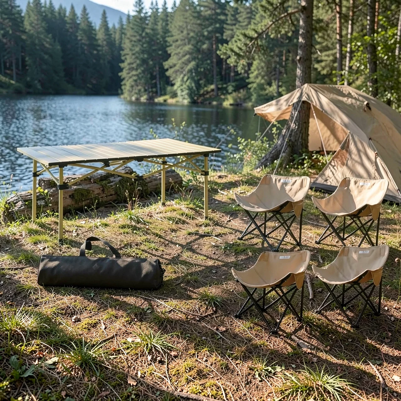 Набор мебели Early Morning Traveler бежевый (6 стульев, стол 120см)