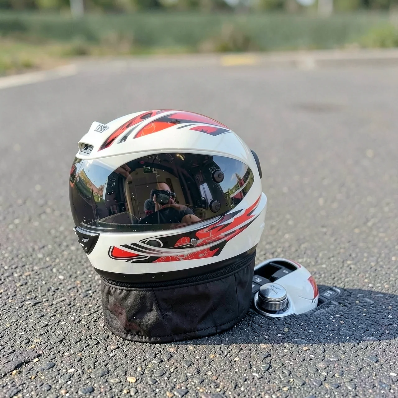 Полушлем TAK красный