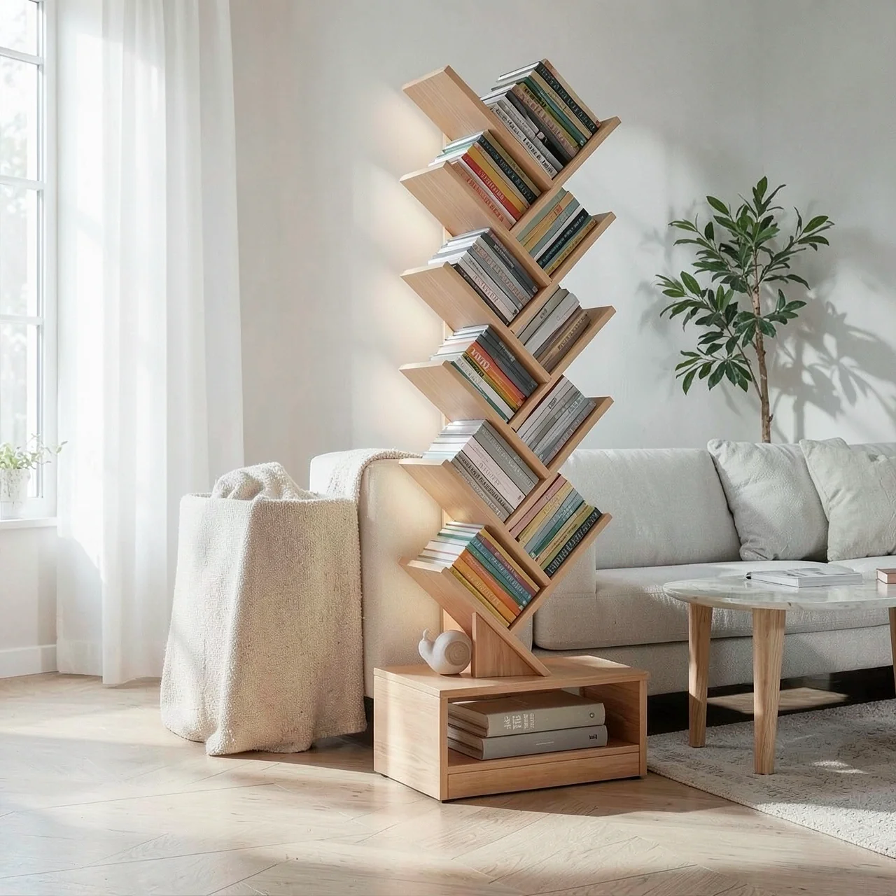 Стеллаж книжный Дубовый 140 см