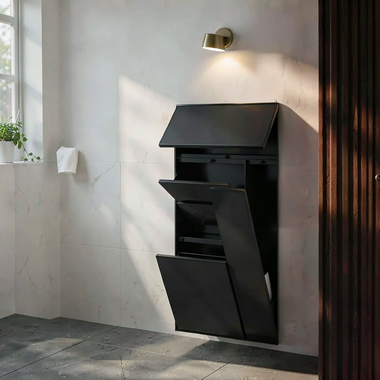 Ниша черная матовая короткая 300x650x150