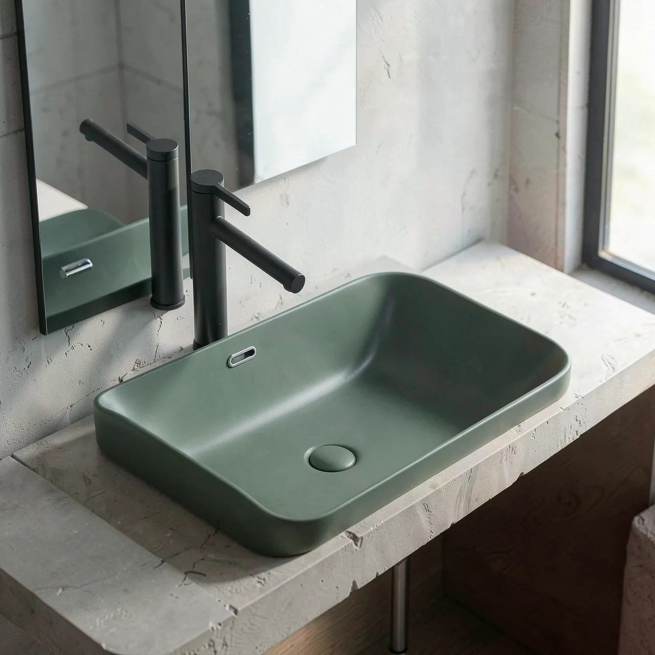 Раковина Montop CB894 зеленая 70x40