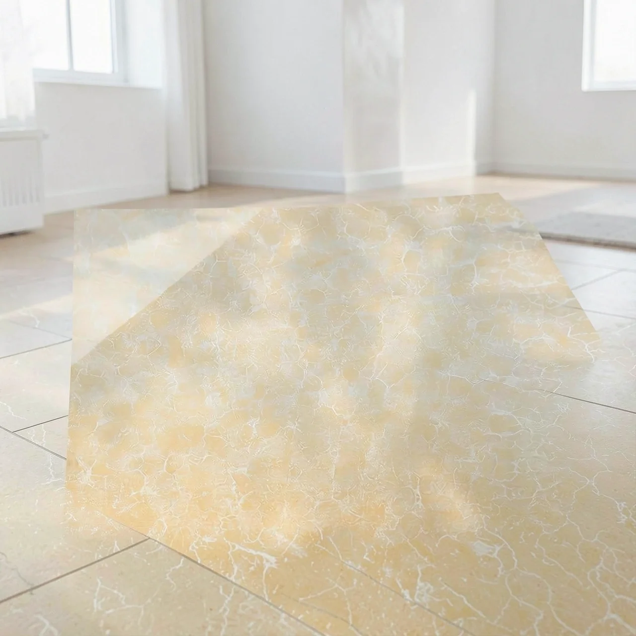 Плитка поликристаллическая желтая под дерево 600x600x8