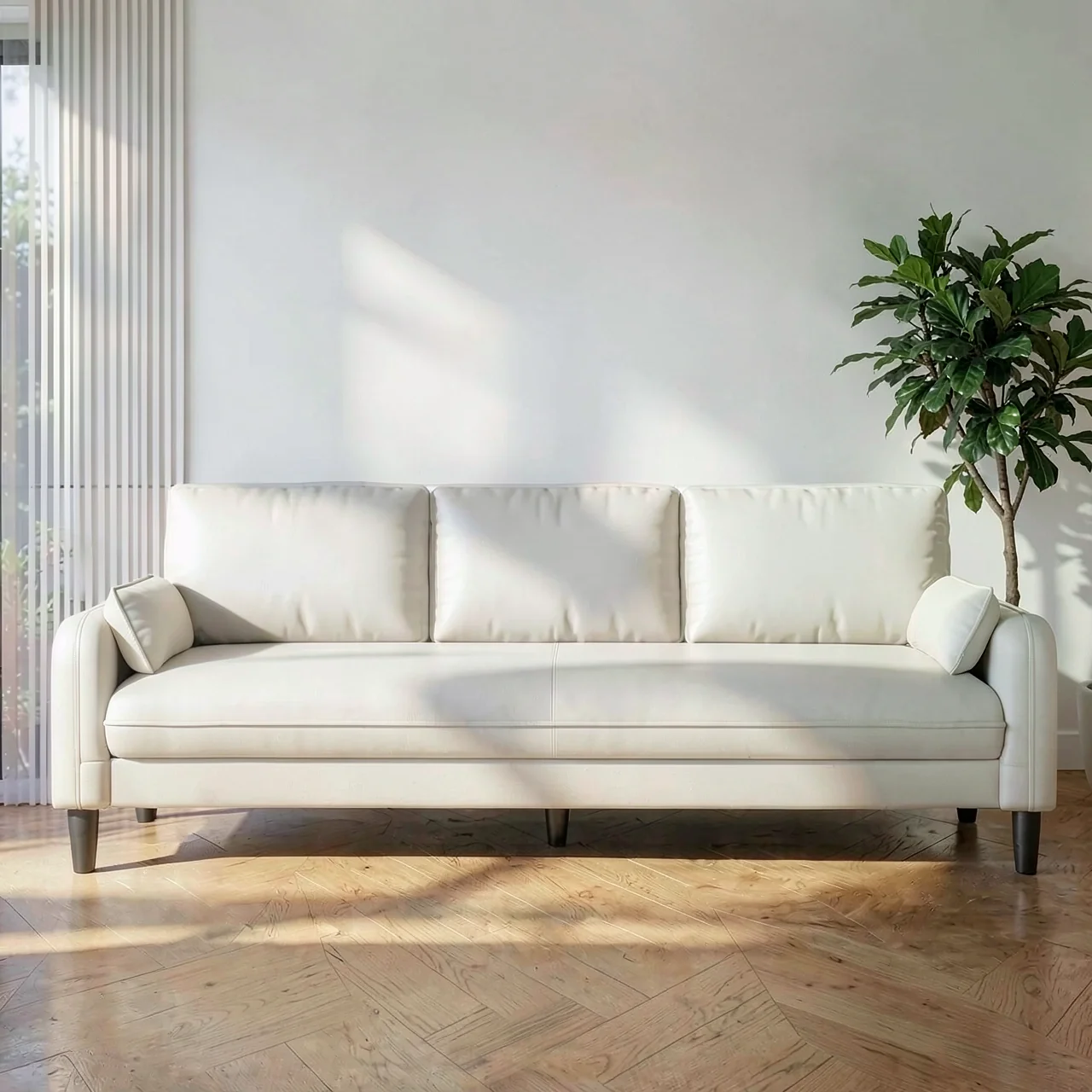 Диван S-образный белый 1-местный