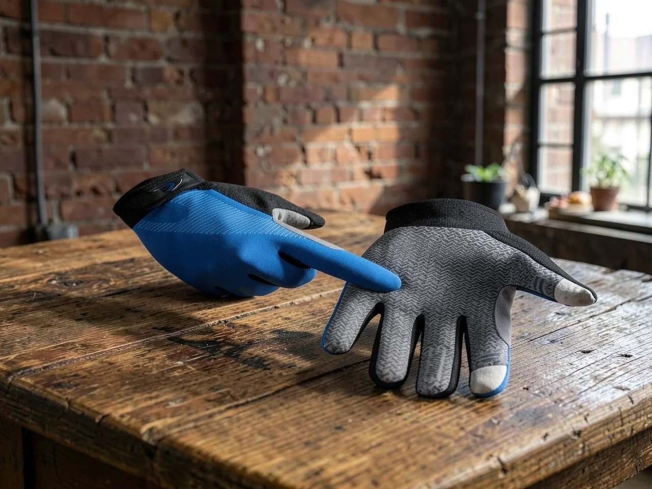 Перчатки спортивные Long finger синие M