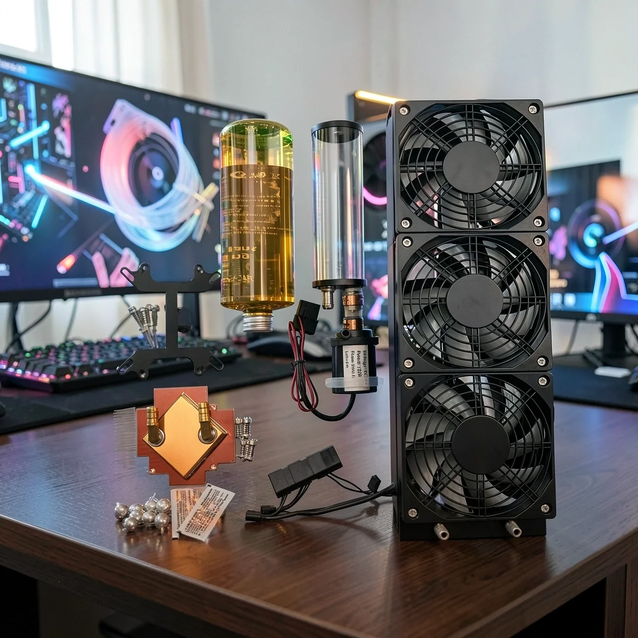 СЖО No brand Комплект CPU и GPU медный водоблок 360мм
