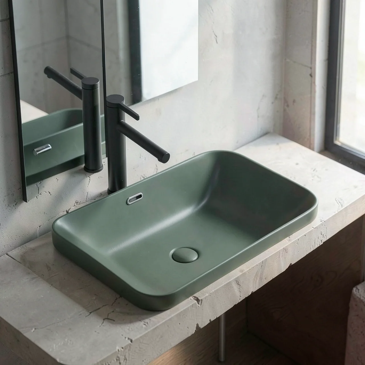 Раковина Montop CB894 зеленая 43x43
