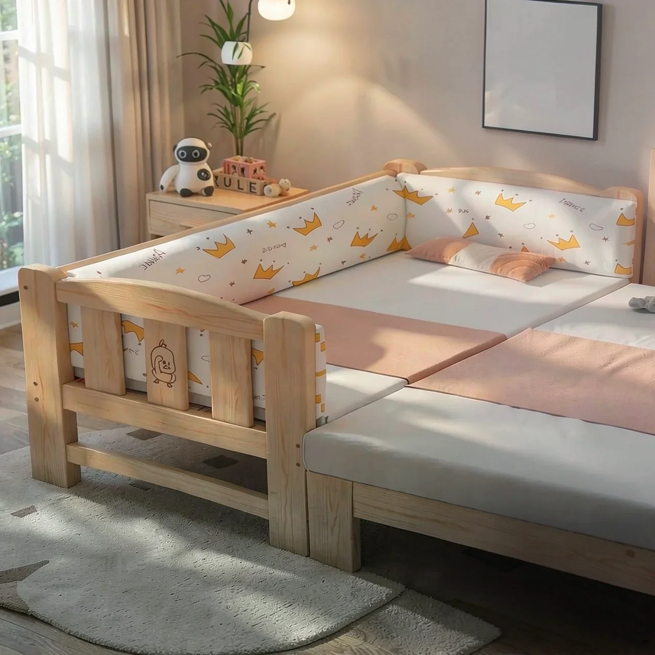 Кроватка детская 4-сторонняя с лестницей 200x50