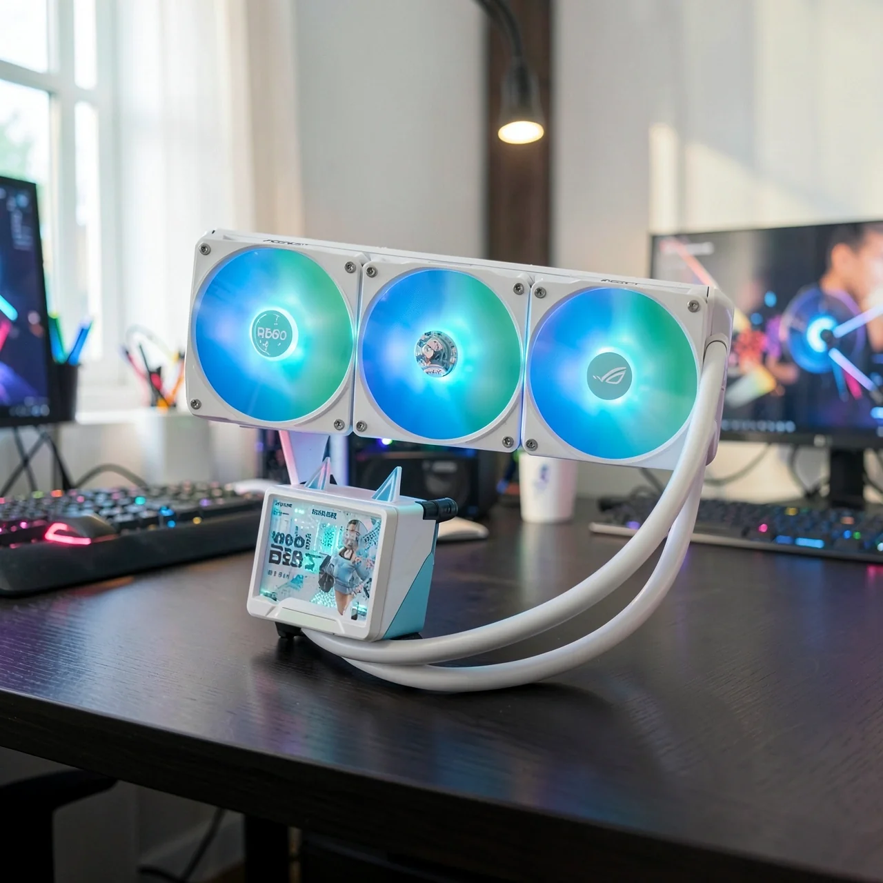 СЖО ASUS ROG Strix Ryujin II 360 ARGB LCD белый комплект Genesis God и БП Thor III 1200W