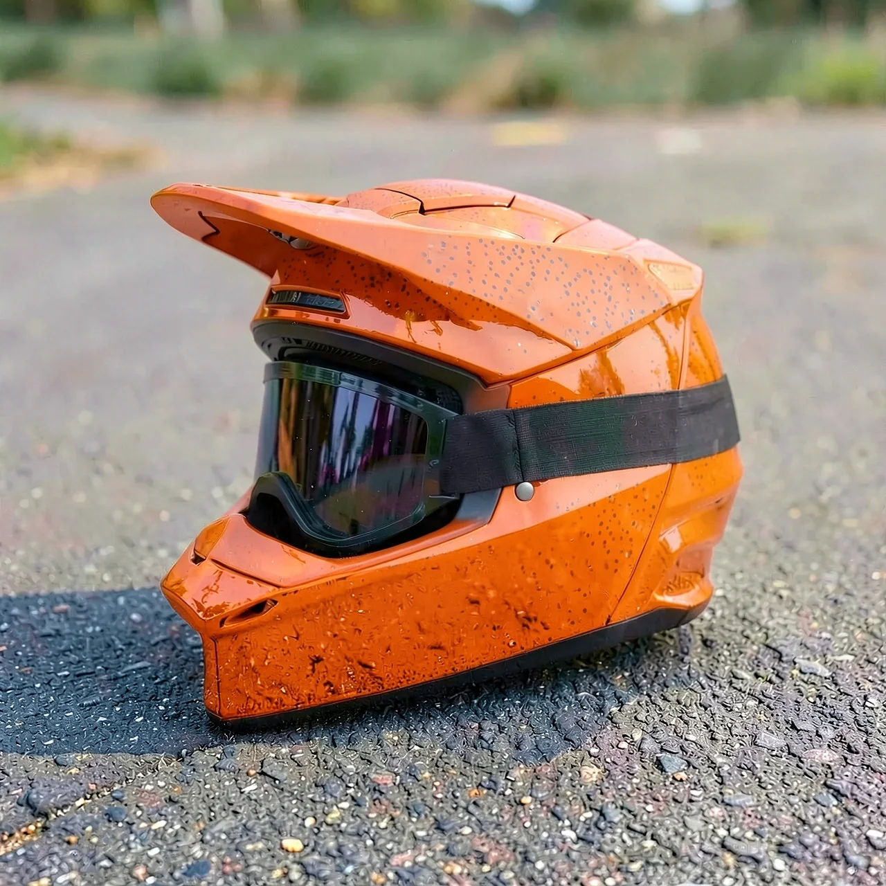 Мотошлем Orz оранжевый в точку M