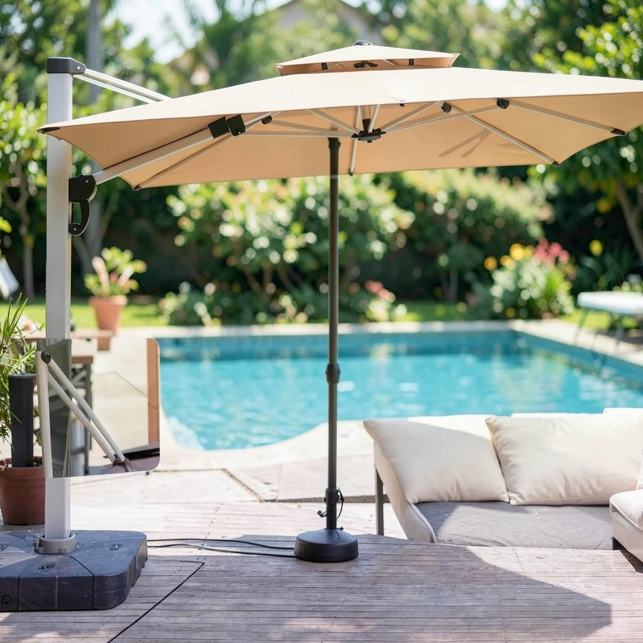 Садовый зонт Yu Yi Outdoor прямоугольный 3x4м Премиум двойной