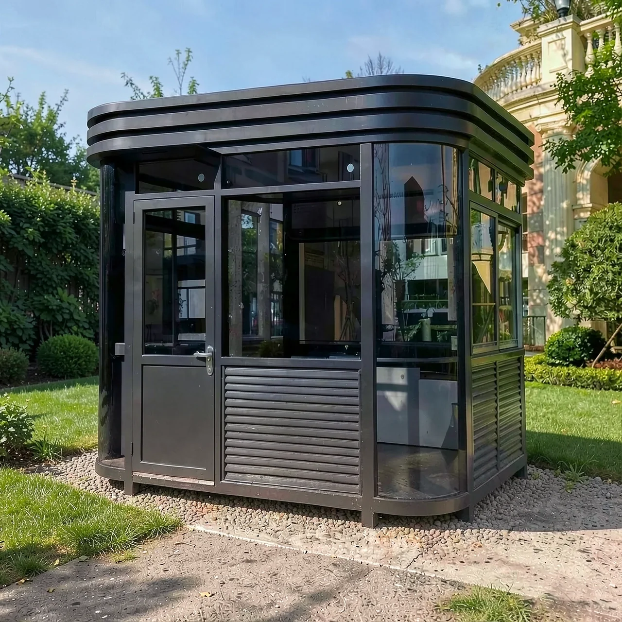 Пост охраны с отделкой под камень