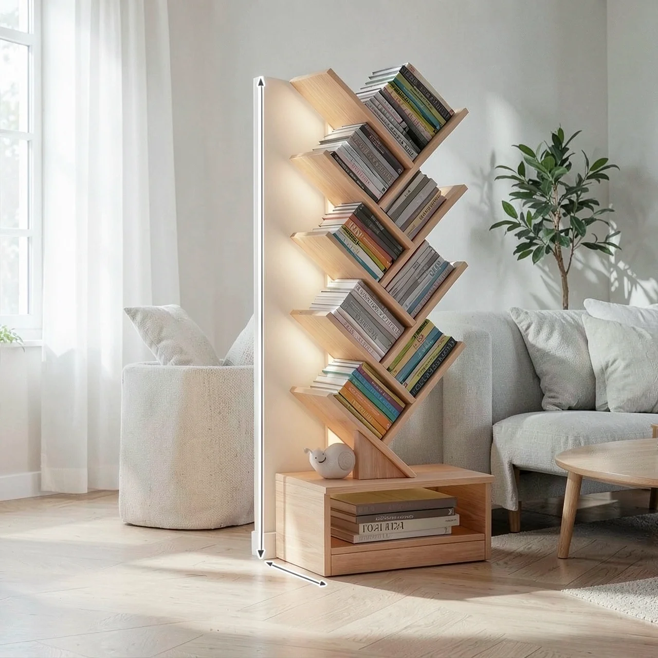 Стеллаж книжный Дубовый 120 см
