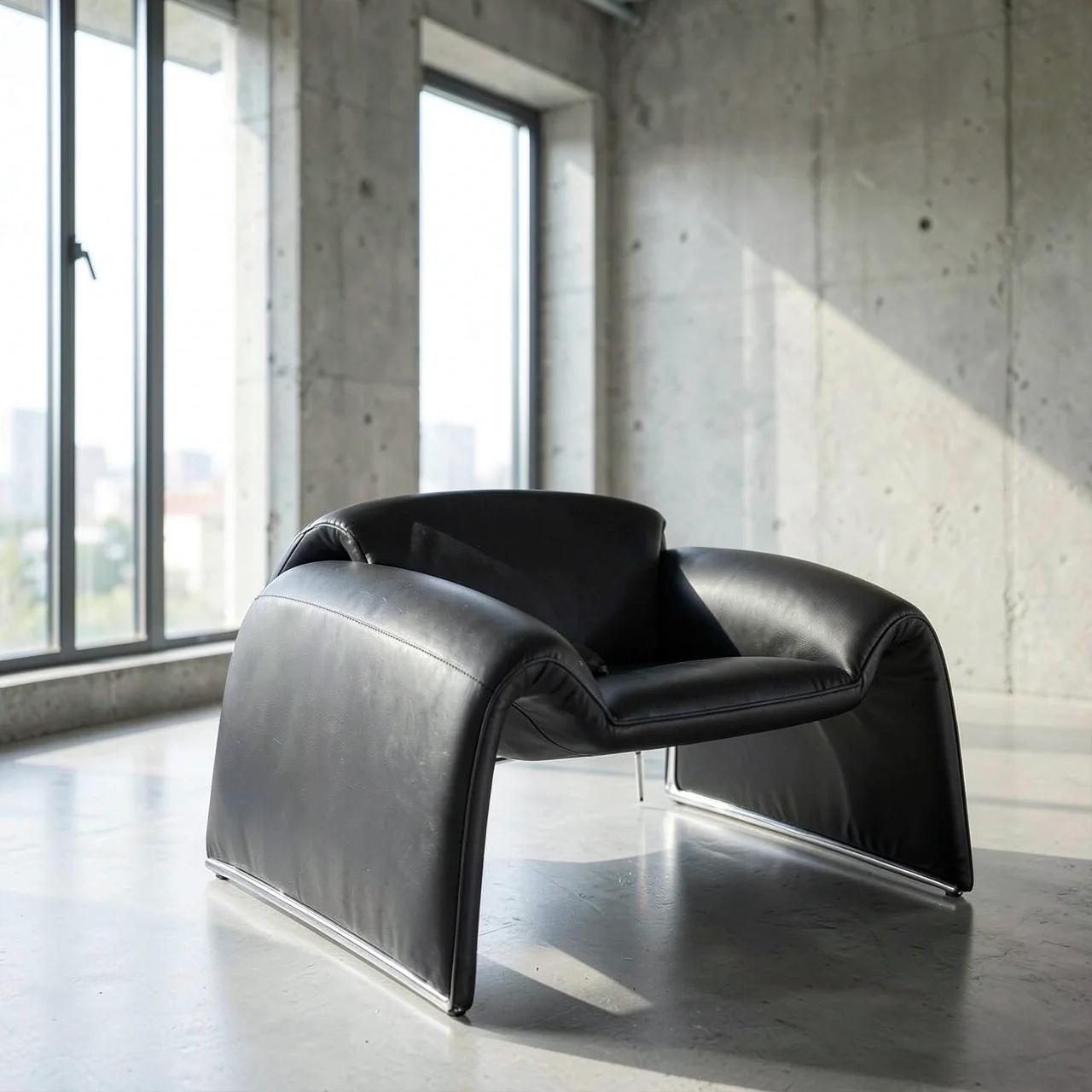 Кресло-диван Zuozuo Sofa черная кожа