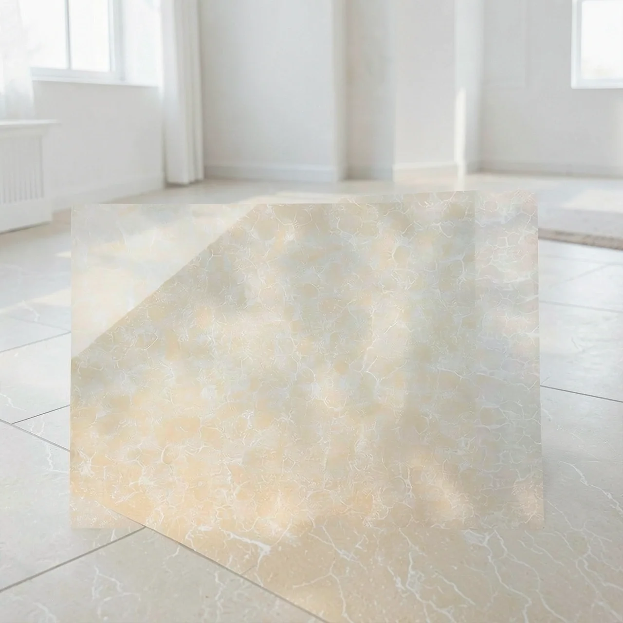 Плитка поликристаллическая белая Платиум 600x600x8