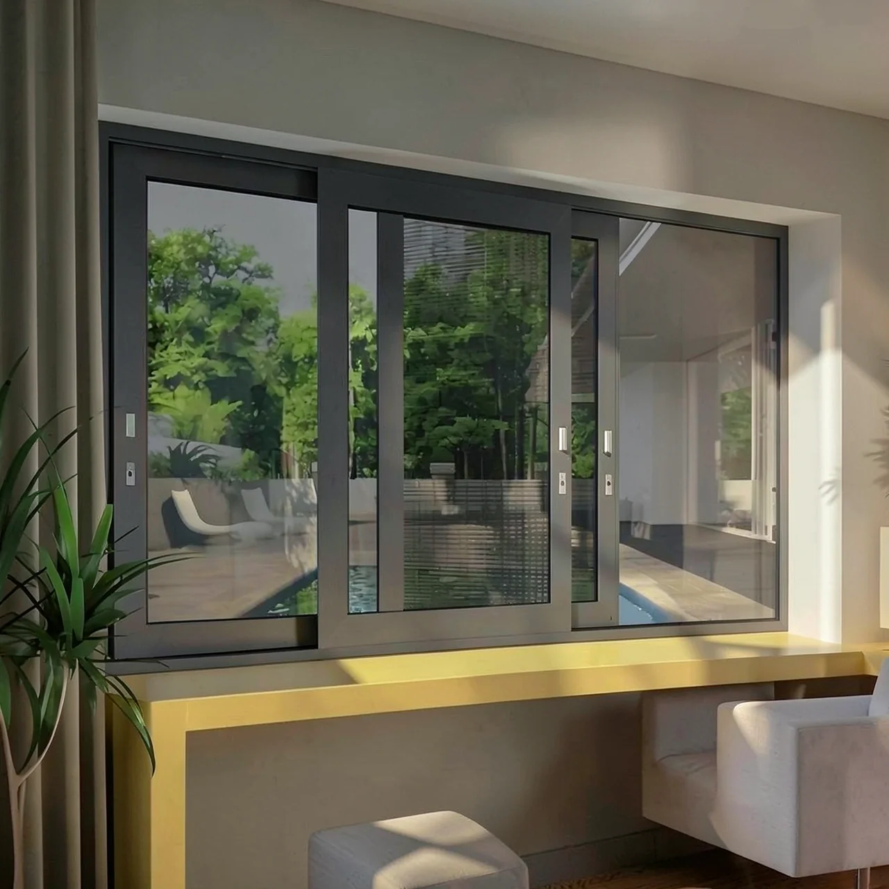 Окно раздвижное Baivilla рама 76 см