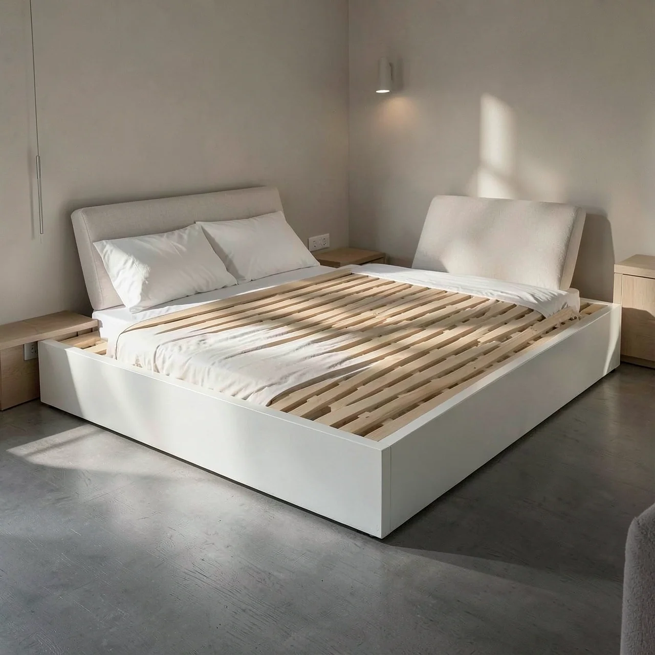 Кровать-татами белая 20см 1.5x2м