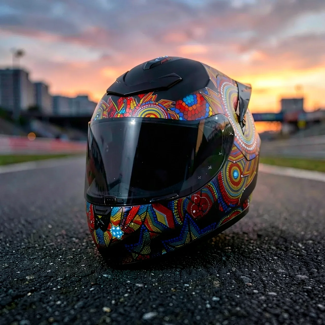 Шлем QKE RR Racing оранжевый меч