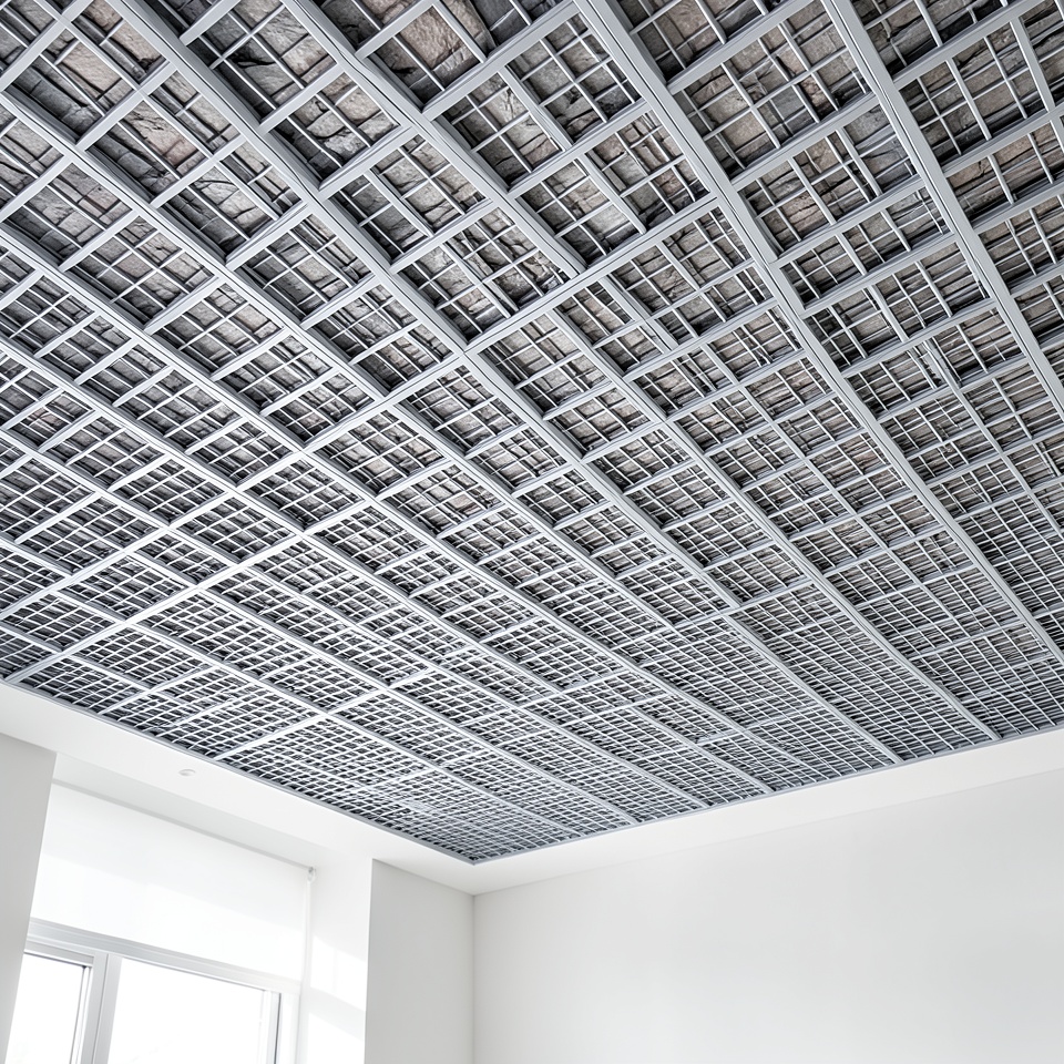 Потолочная алюминиевая решетка Honbai 25x40