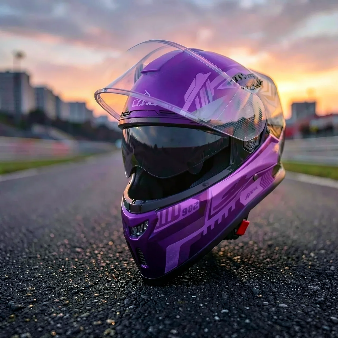 Полушлем AXK QK902 фиолетовый