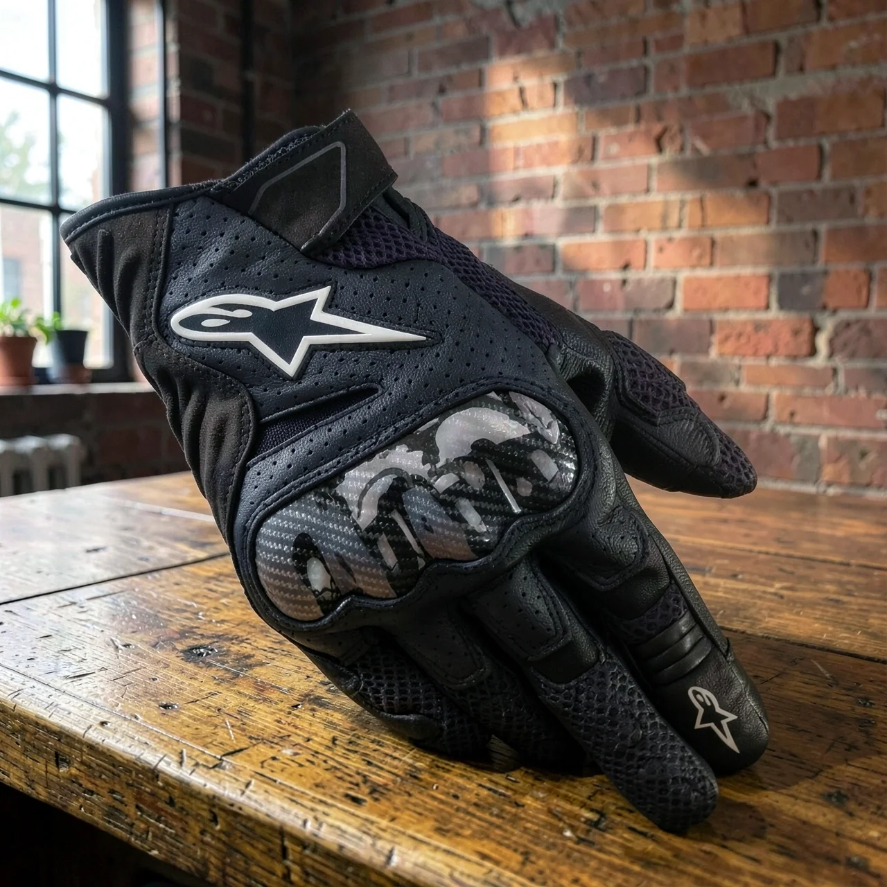Перчатки Alpinestars SMX-1 Air v2 черные (Азия, S)
