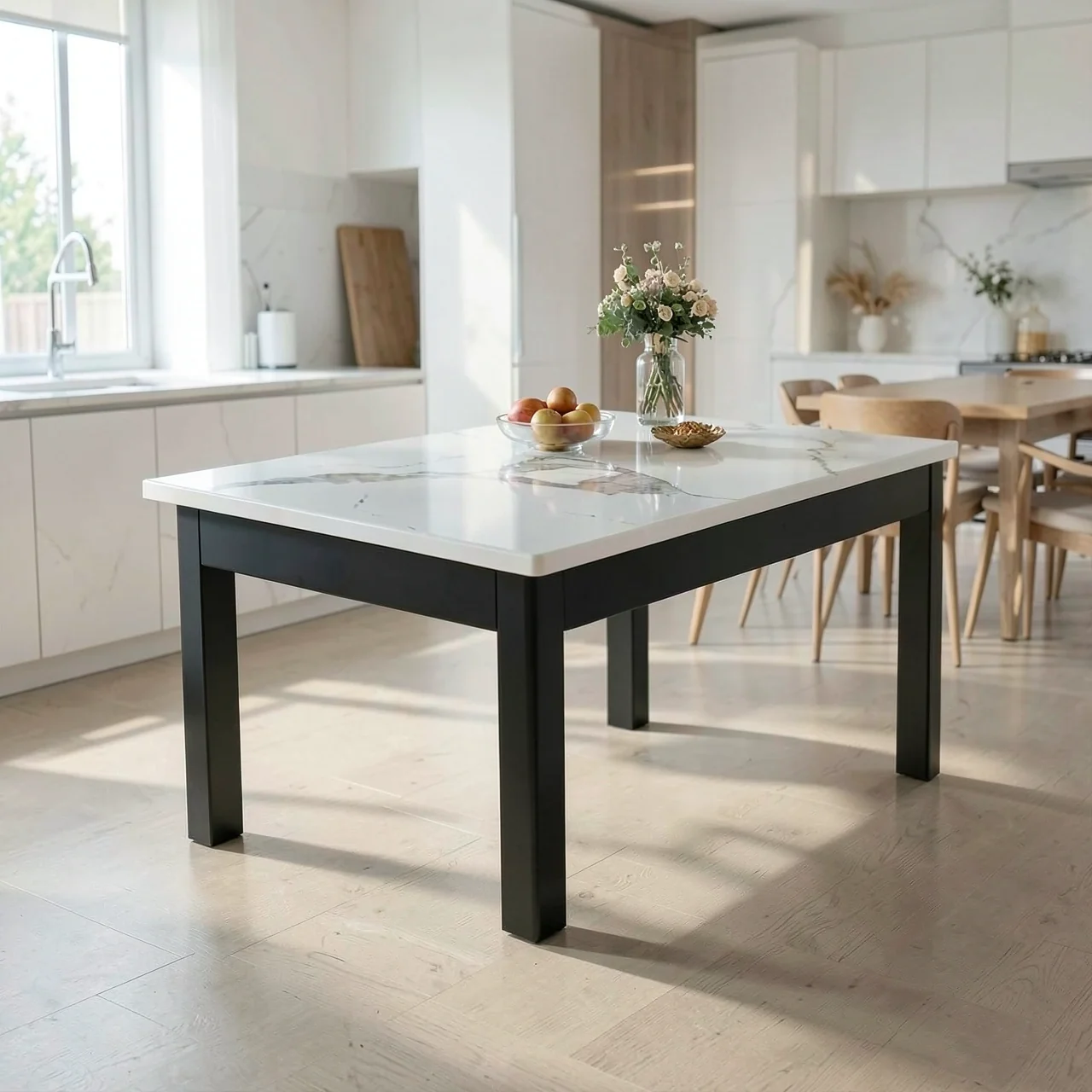 Стол обеденный черный 1.3x0.8 м