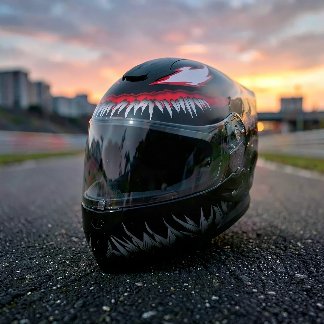 Полушлем AXK 902-VE маска матовый черный