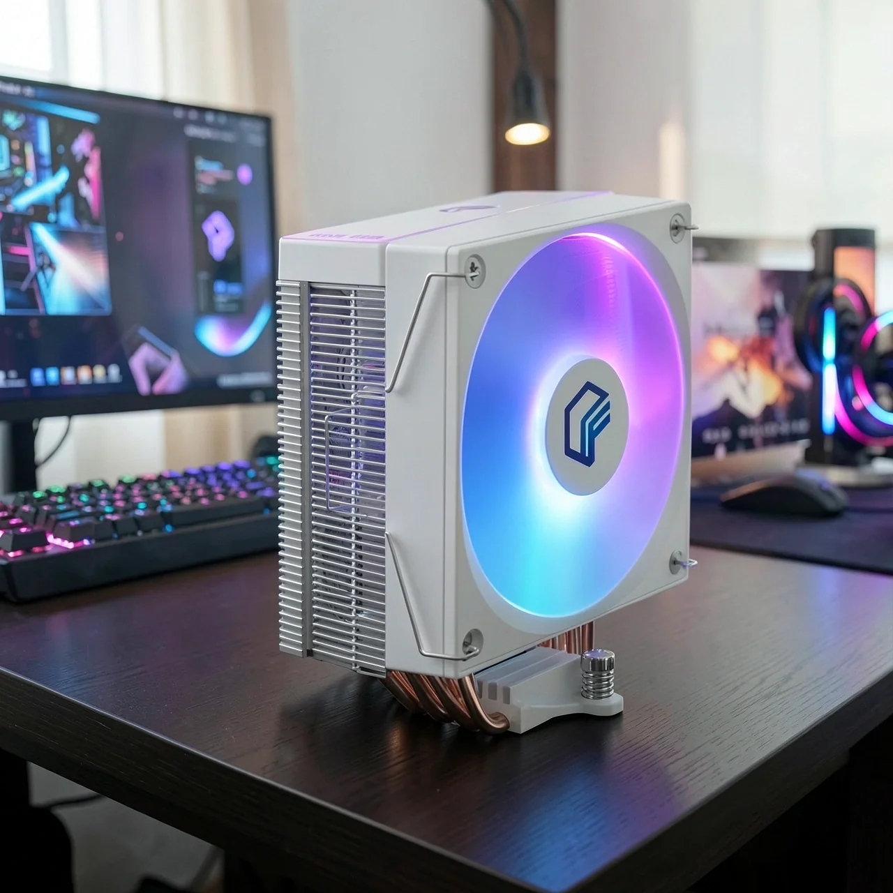Кулер LOVINGCOOL AP-200 белый, 4 трубки, ARGB крышка
