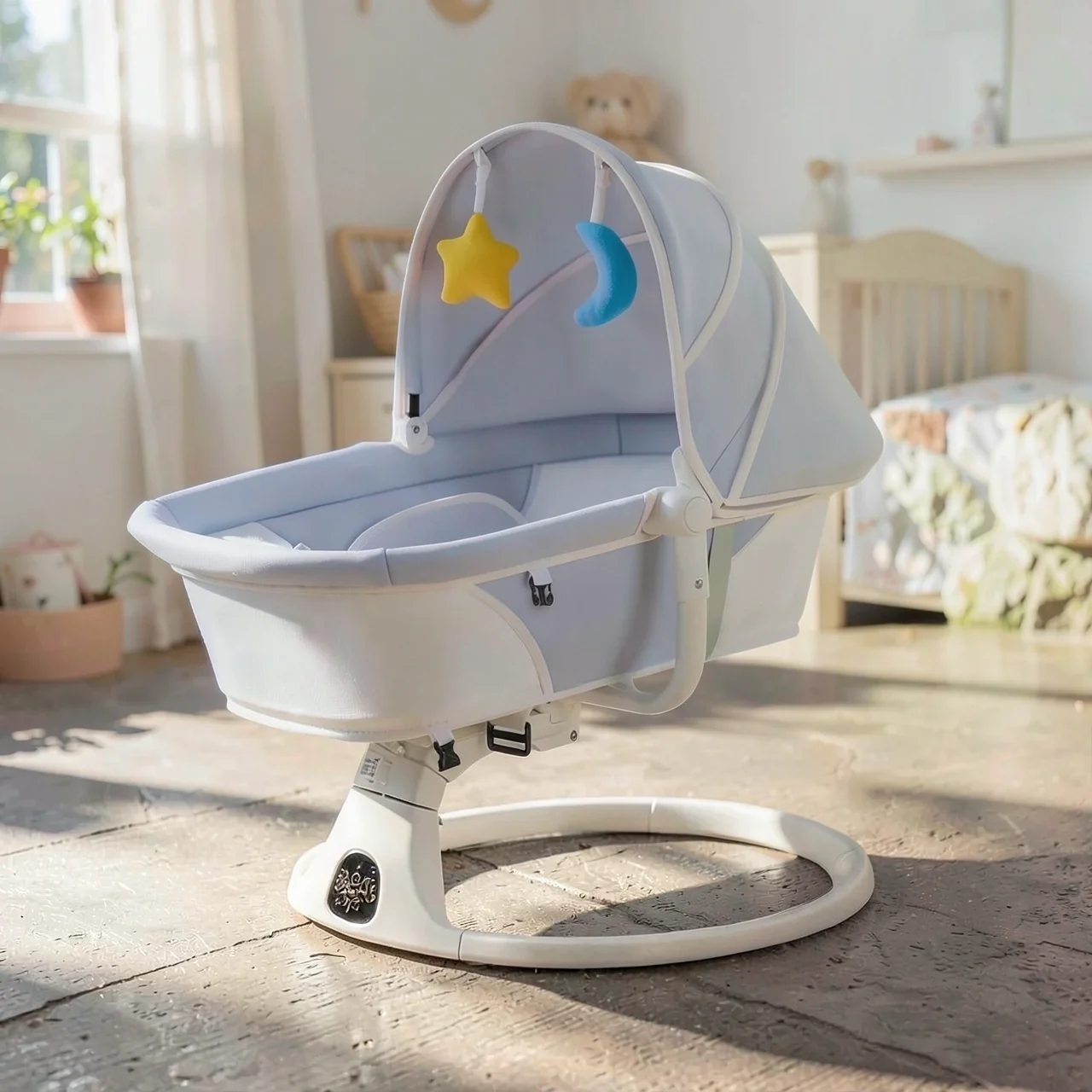 Качалка электрическая DEAREST BABY B10028 космический серый люкс