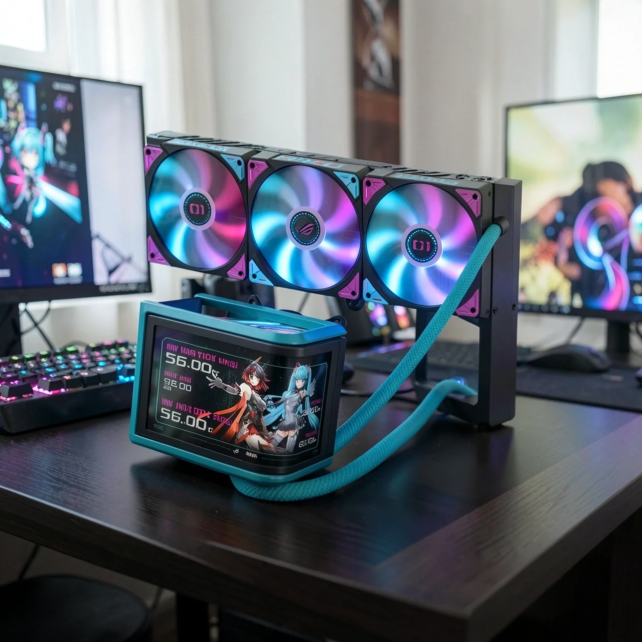 СЖО ASUS ROG RYUO Dragon King IV Hatsune Miku Beauty Edition (короткие трубки)