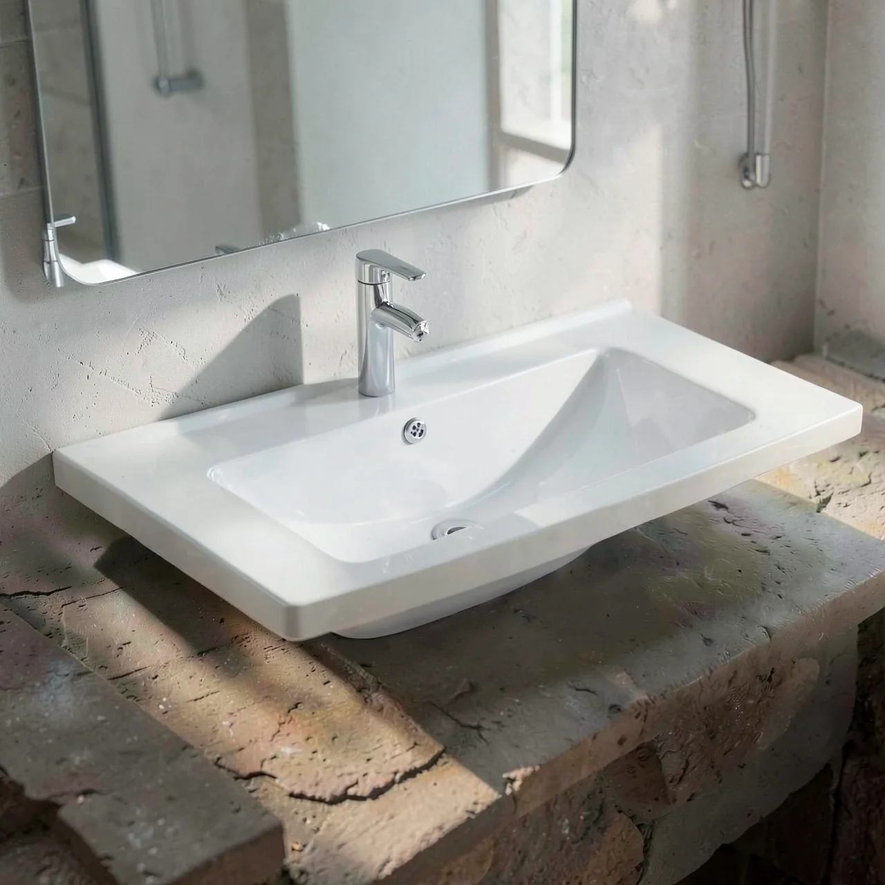 Раковина керамическая 51x35 с сифоном