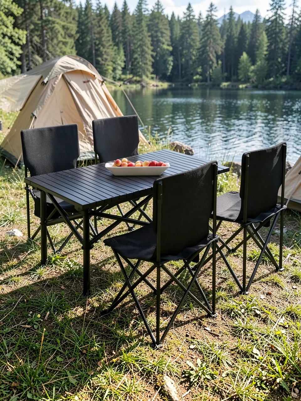 Комплект Other Home стол черный 95см и 4 стула