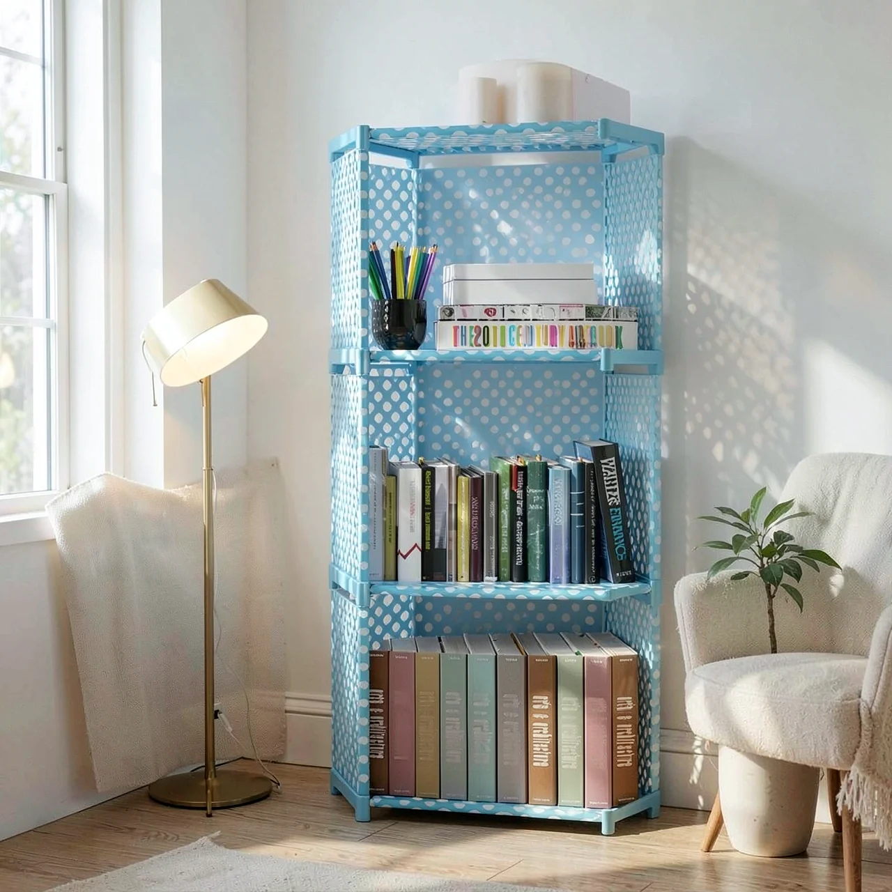 Стеллаж Simple Bookshelf 3 ячейки голубой