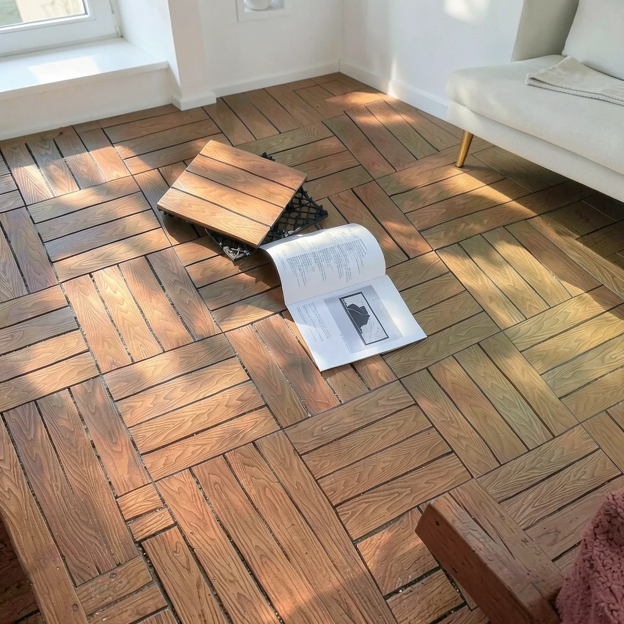 Террасная доска ДПК темно-коричневая 3D-рельеф 30x30