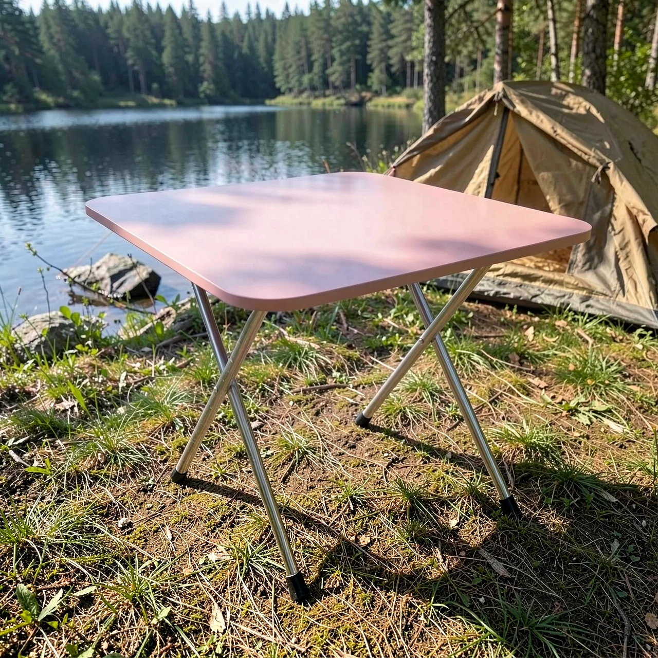 Стол складной OTHER A+ розовый 60x60x50