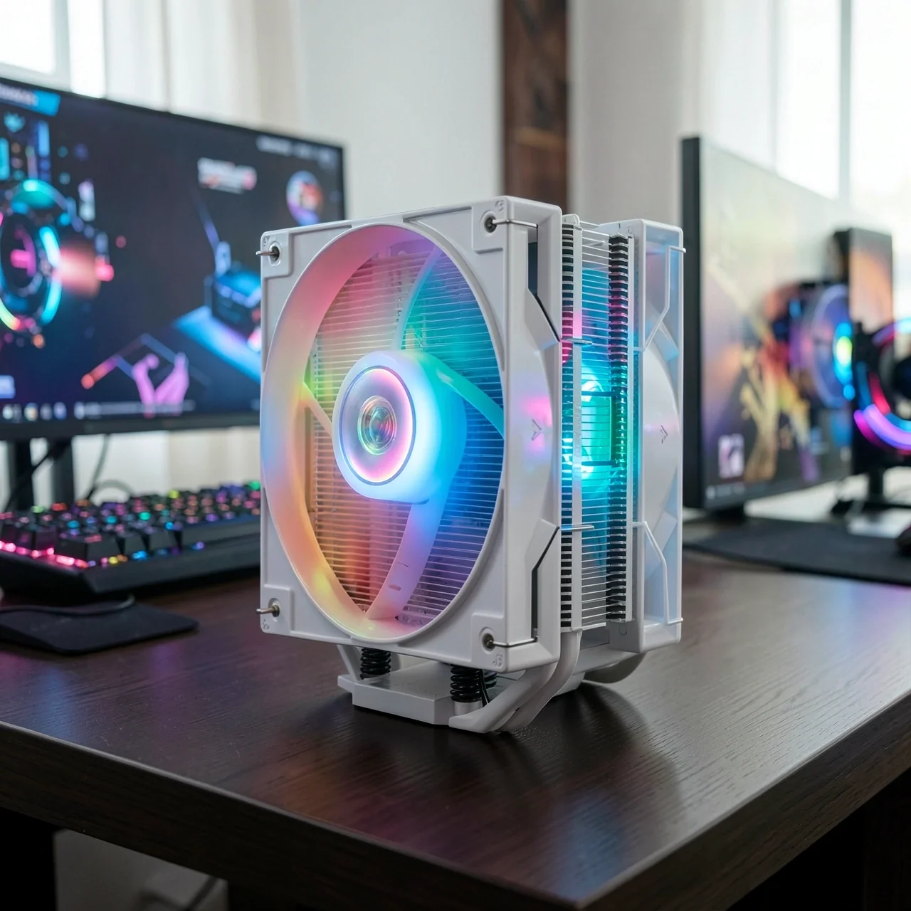 Кулер Kyushu Fengshen Xuanbing 400 White Edition ARGB V5 два вентилятора