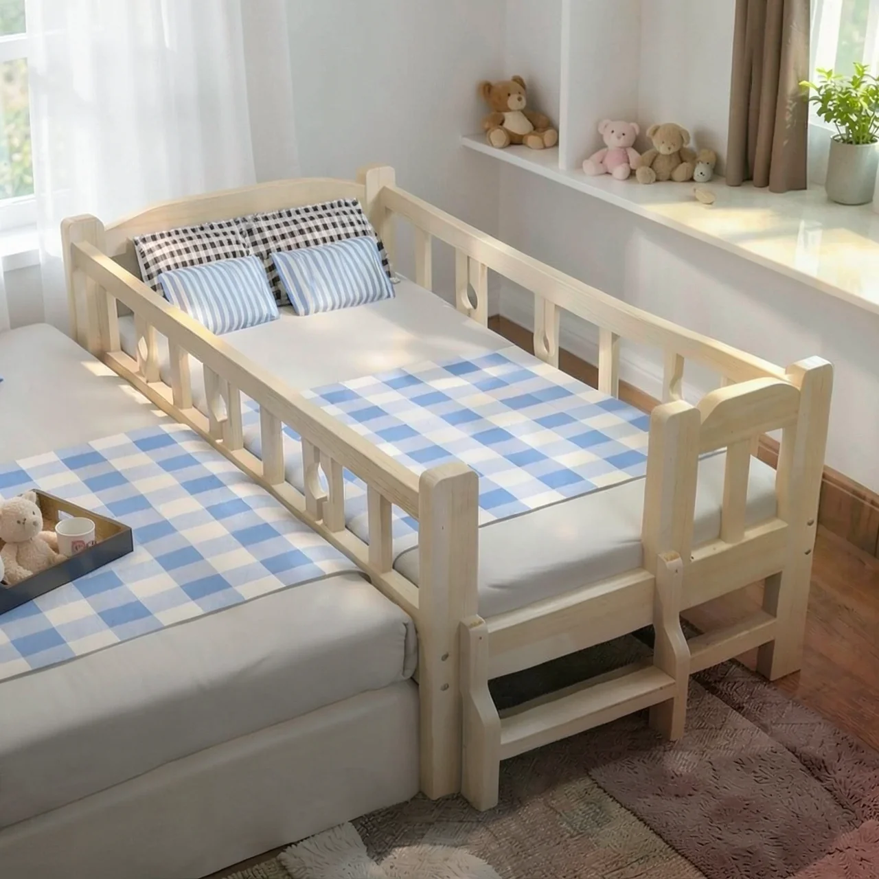 Кроватка детская 150x80 торцевая лестница