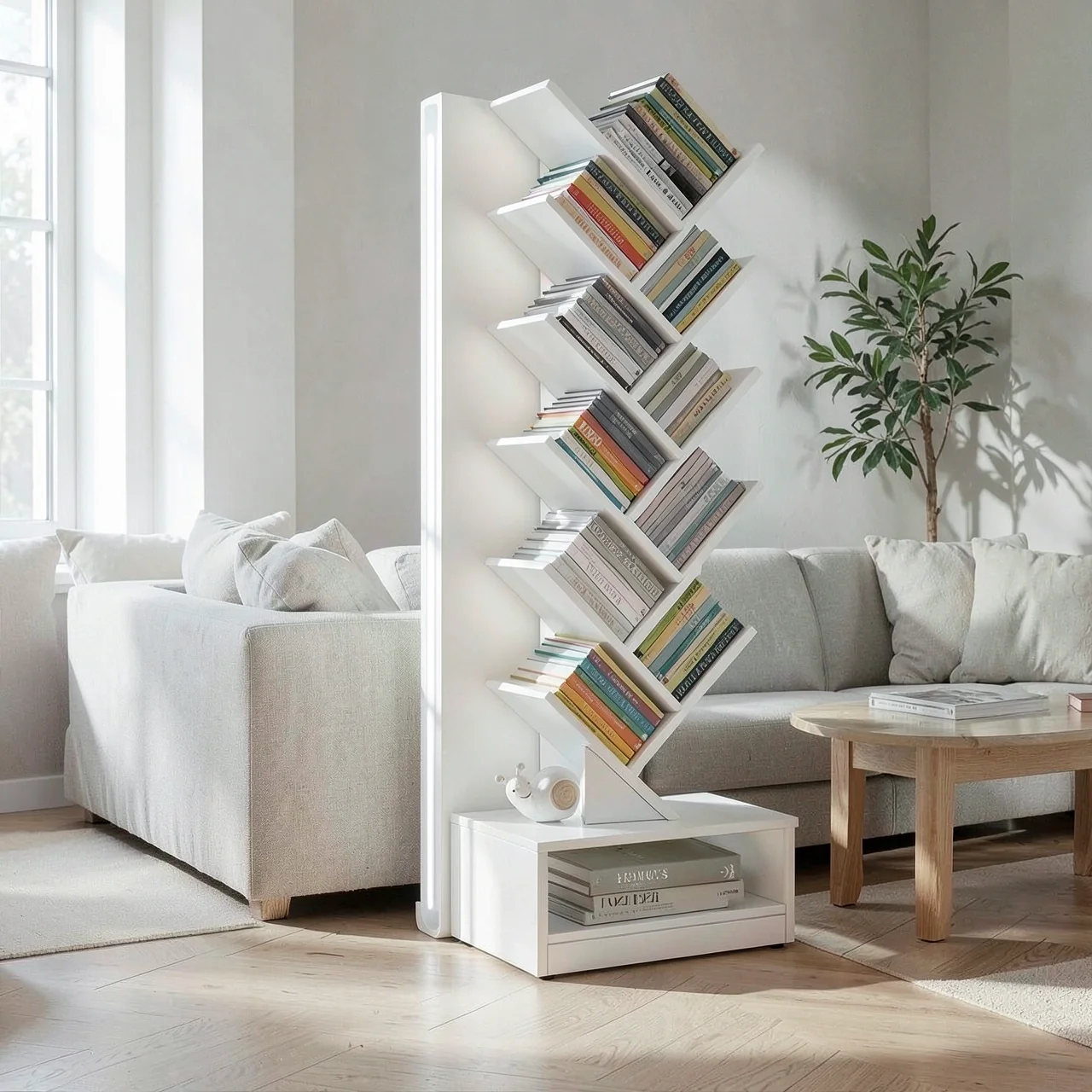 Стеллаж книжный Теплый белый 140 см