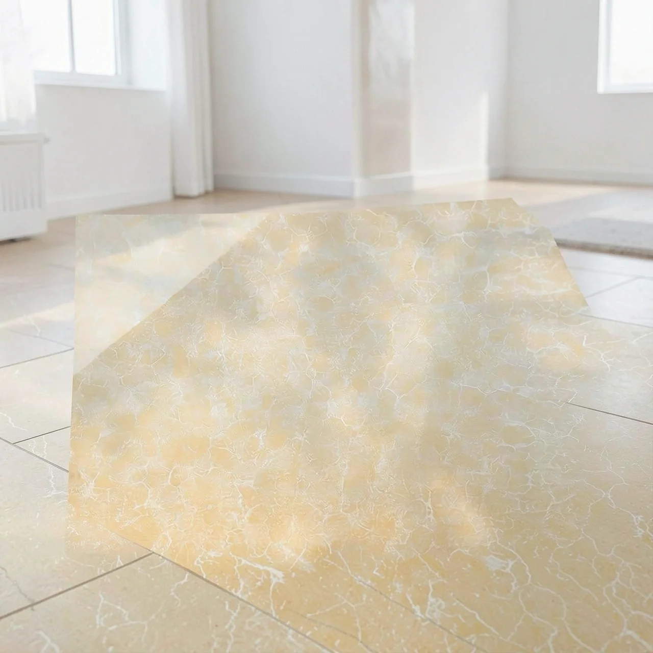 Плитка поликристаллическая желтая под дерево 600x600x9