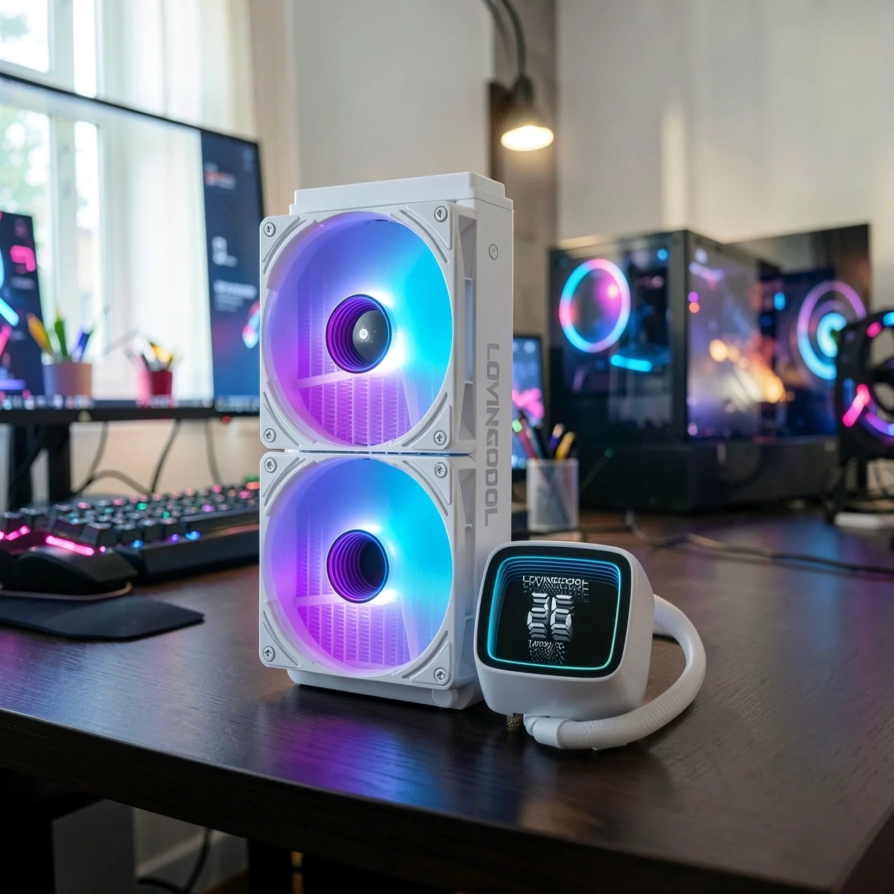 СЖО LOVINGCOOL HK02 белая 240мм с дисплеем