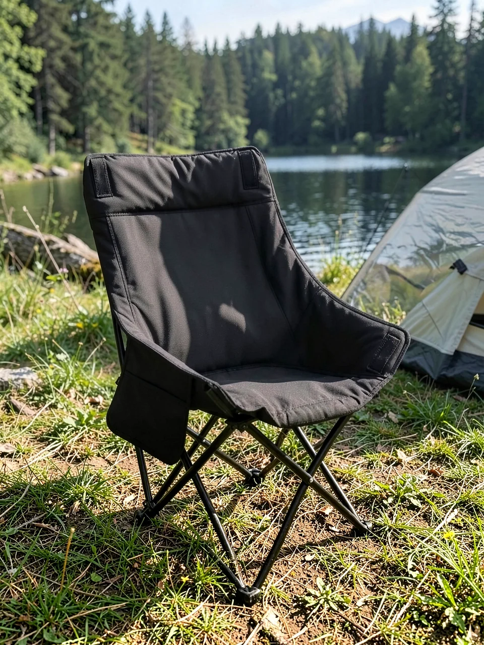 Стул кемпинговый Moon Chair с высоким подголовником черный