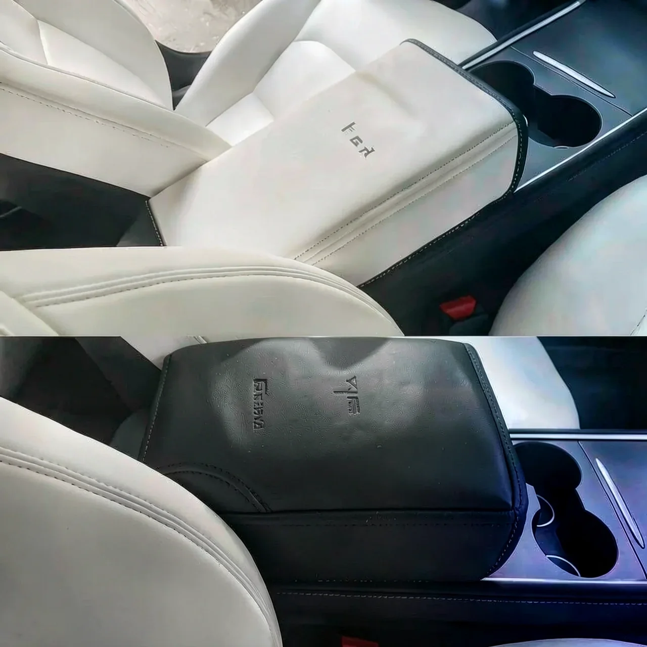 Чехол на подлокотник Tesla замшевый черный
