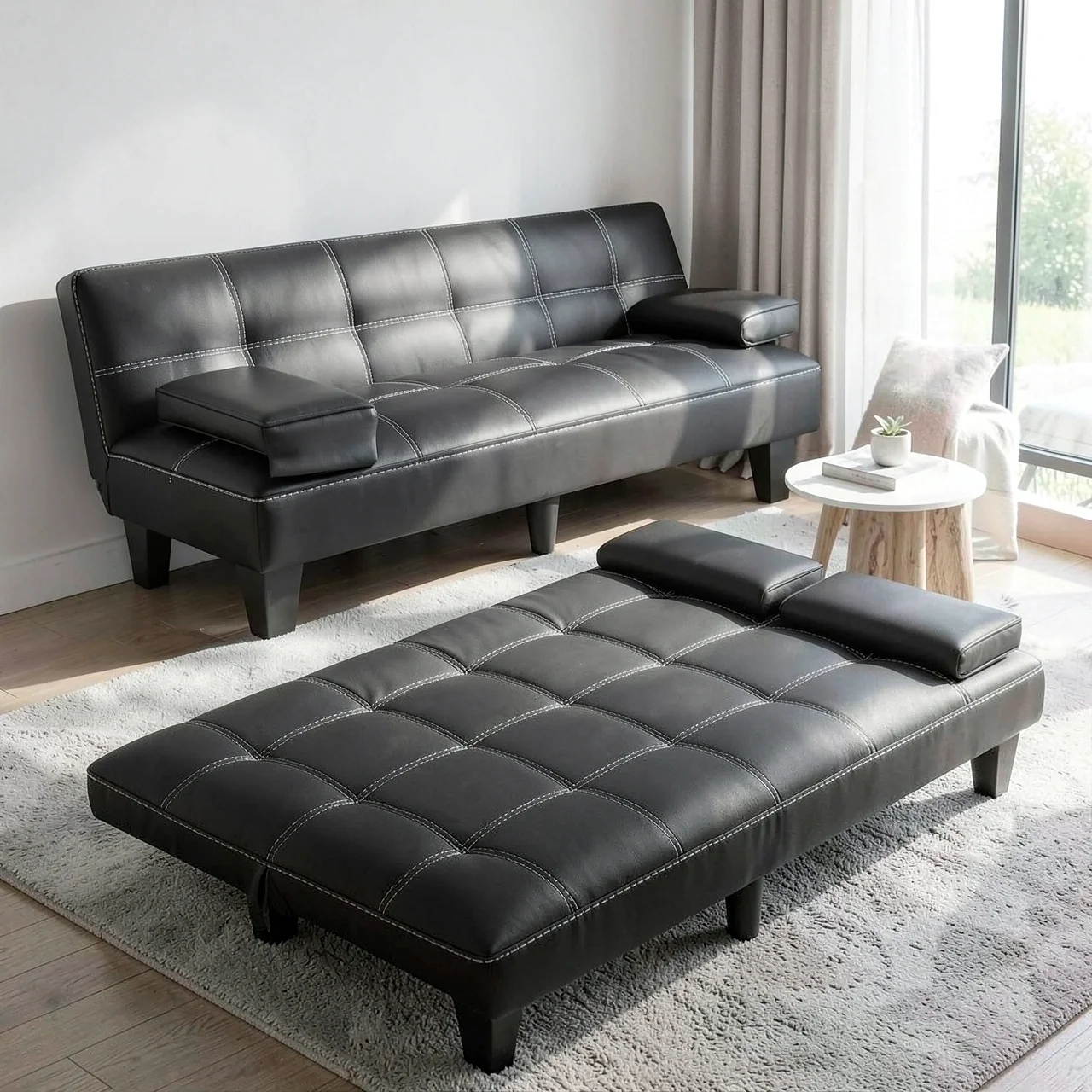 Диван-кровать Junxie 111 черный 1.5 м