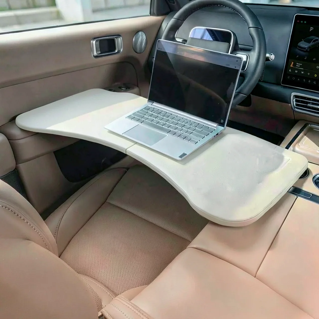 Столик складной для Ideal L6-L9 кожаный белый