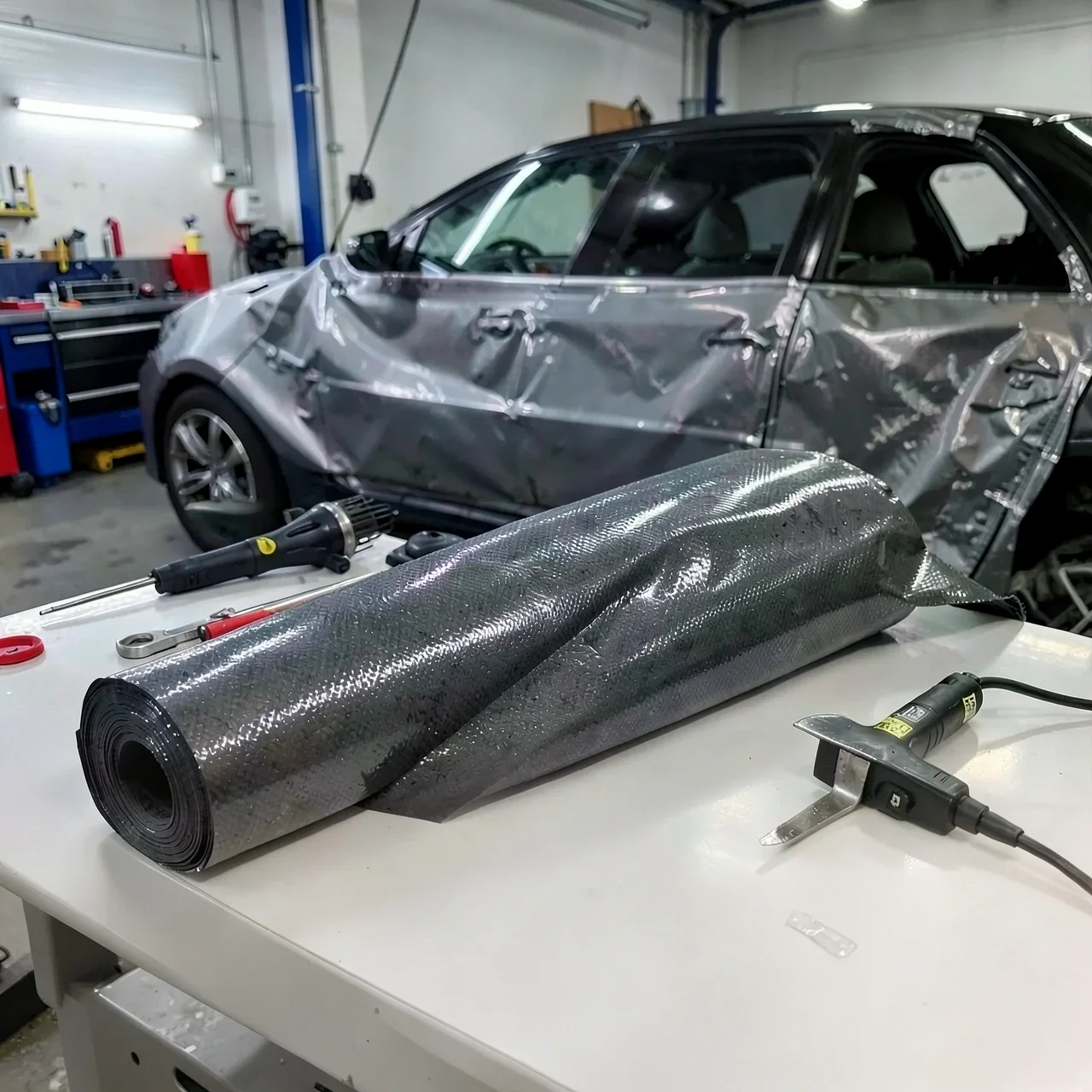 Наклейка углерод 5D черная 20x100