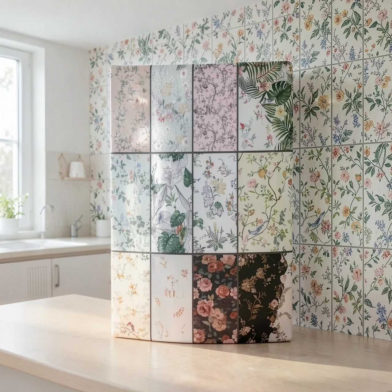 Плитка настенная Ласточки молочно-белый 300×600
